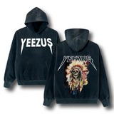 Kanye West Ye Yeezus Tour Indian Chief Merch Vintage Black Distressed Style Hoodie