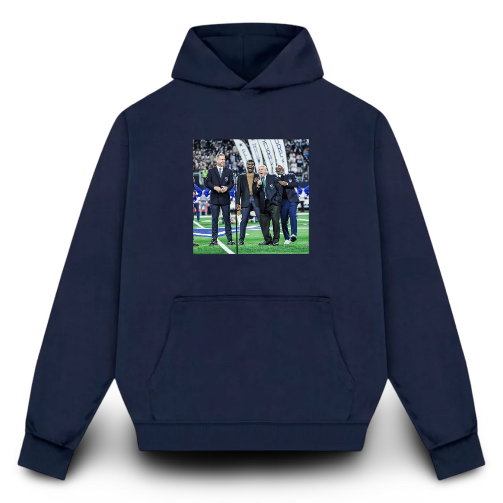 How Bout Them Cowboys! Jimmy Johnson Dallas Cowboys Premium Navy Blue Hoodie