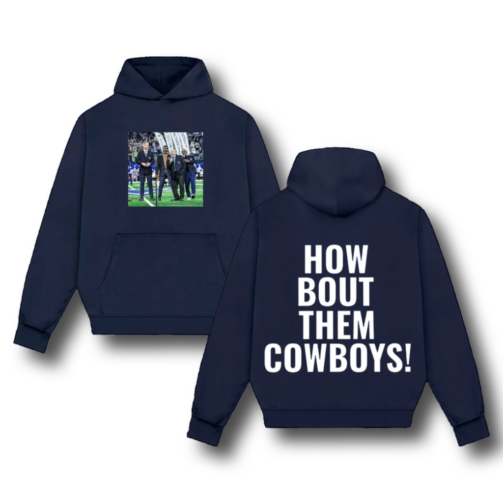 How Bout Them Cowboys! Jimmy Johnson Dallas Cowboys Premium Navy Blue Hoodie