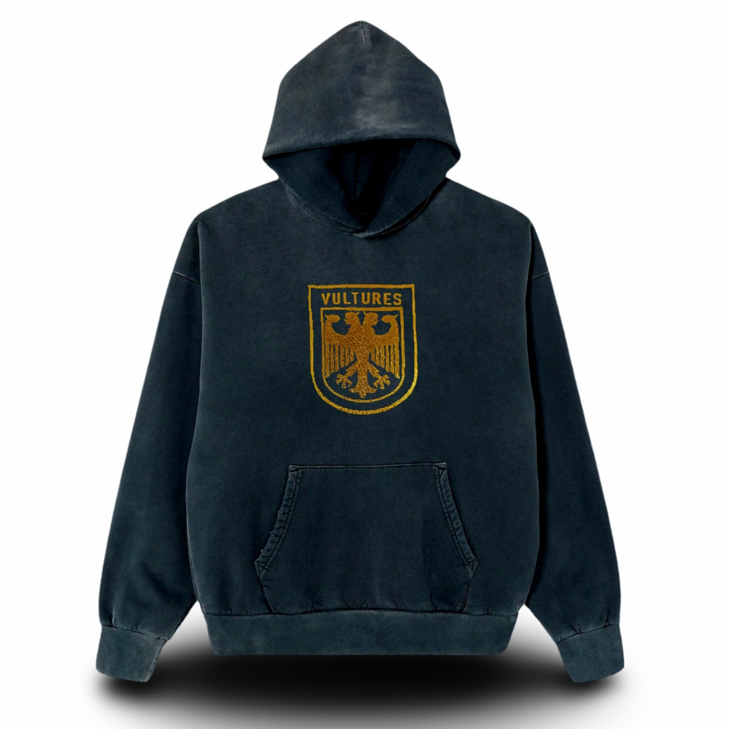 ¥$ Kanye West Ye Ty Dolla Sign Vultures Vintage Washed Black & Metallic Gold Hoodie