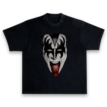 Load image into Gallery viewer, Kiss Gene Simmons Face Tongue Distressed Black Vintage Style Premium T-Shirt