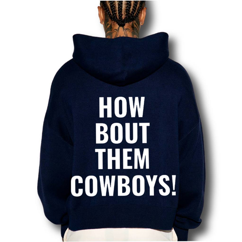 How Bout Them Cowboys! Jimmy Johnson Dallas Cowboys Premium Navy Blue Hoodie