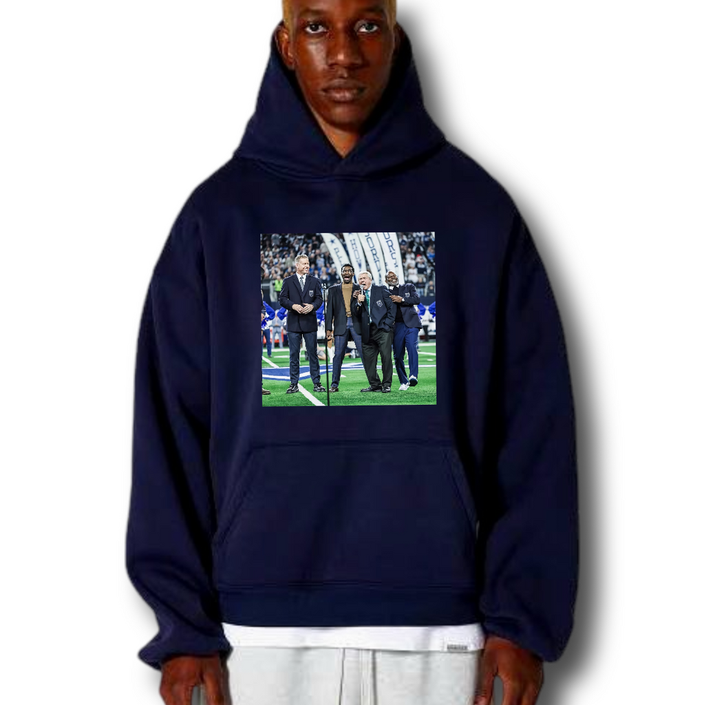 How Bout Them Cowboys! Jimmy Johnson Dallas Cowboys Premium Navy Blue Hoodie