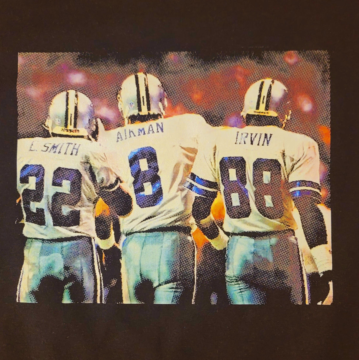 Troy Aikman, Emmitt Smith, and Michael Irvin Autographed Framed Triplets  Cowboys Jersey