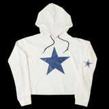 Dallas Cowboys Women's Alternate Throwback Double Star Logo Premium Cropped Hoodie