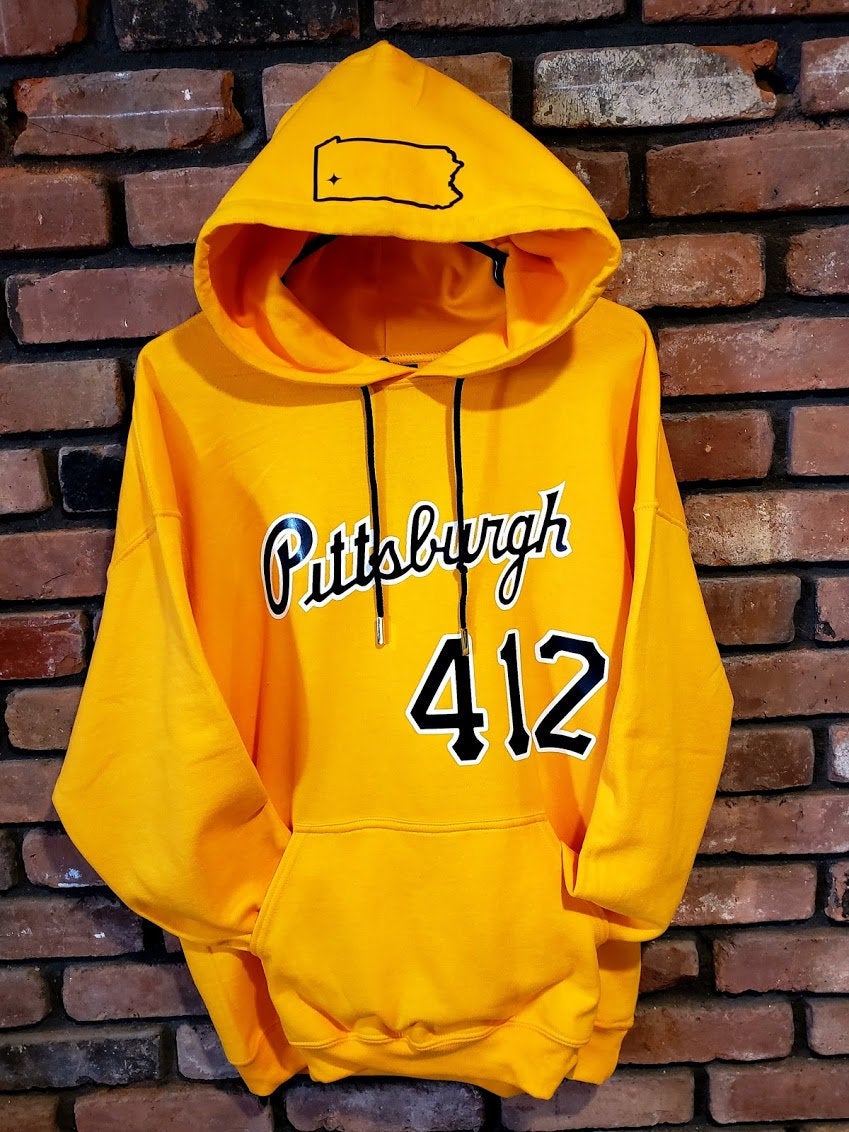 Pittsburgh 412 Steelers Penguins Pirates Hoodie T-Shirt, M