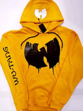 WU-TANG CLAN Drip Logo C.R.E.A.M. 36 Chambers Retro 12 Old School Rap Hip Hop 90's Premium Hoodie In University Yellow, Gold, Black, & White