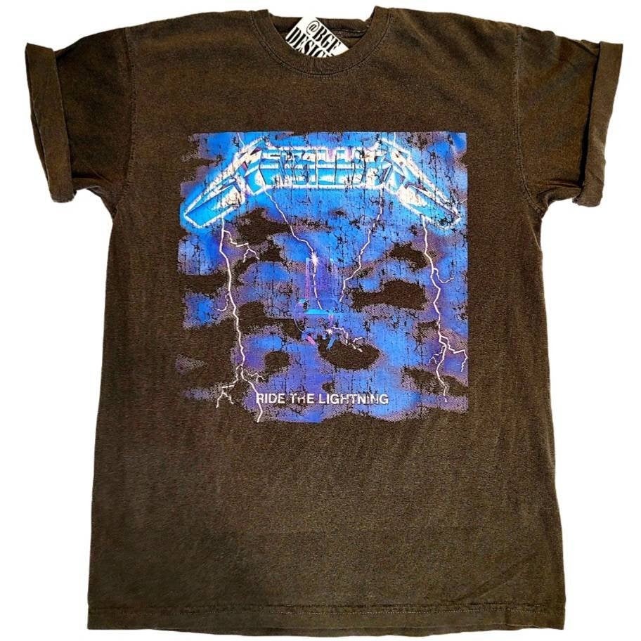Metallica T Shirt - Ride The Lightning Amplified Vintage