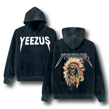 Load image into Gallery viewer, Kanye West Ye Yeezus Tour Indian Chief Merch Vintage Black Distressed Style Hoodie