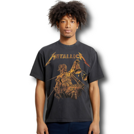 Metallica And Justice For All Tour Album 1988 80's Heavy Metal Distressed Vintage Black Premium T-Shirt