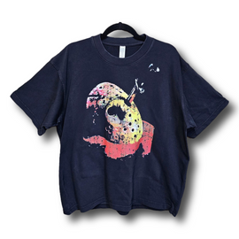 Friday the 13th Jason Vorhees Mask Heavy Vintage Style Washed Black T-Shirt