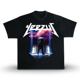 Kanye West Ye Yeezus Tour Angels Premium Heavyweight Boxy Washed Black T-Shirt