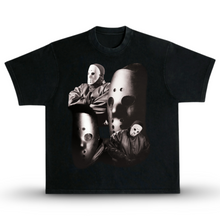 Load image into Gallery viewer, ¥$ Vultures Ye Kanye West in Jason Vorhees Mask Heavy Boxy Washed Black T-Shirt