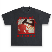 Load image into Gallery viewer, Metallica Kill Em&#39; All Tour Album 1983 80&#39;s Heavy Metal Distressed Vintage Black Premium T-Shirt