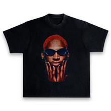 Load image into Gallery viewer, Dennis Rodman Oakleys Portrait Distressed Black Vintage Style Premium T-Shirt
