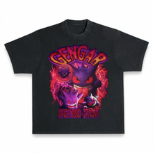 Load image into Gallery viewer, Gengar Pokémon Distressed Vintage Style Black T-Shirt