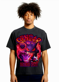 Gengar Pokémon Distressed Vintage Style Black T-Shirt