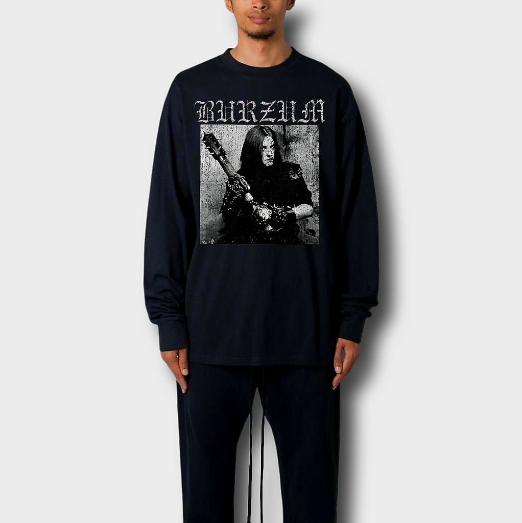 Burzum Norwegian Norway Black Metal Band Premium Heavy Long Sleeve T-Shirt Black