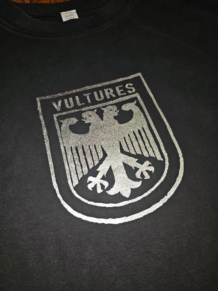 ¥$ Kanye West Ye Ty Dolla Sign Vultures Vintage Style Washed Black & Metallic Silver T-Shirt