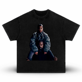 ¥$ Vultures Ye Kanye & North West Talking Miss Westie Heavy Boxy Washed Black T-Shirt