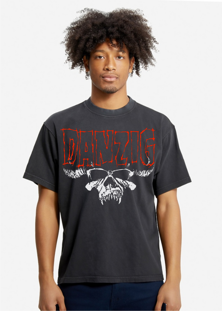 Danzig Skull Thrall Demonsweatlive Mother 94 90's Heavy Metal Rock and Roll Distressed Vintage Washed Black Premium T-Shirt