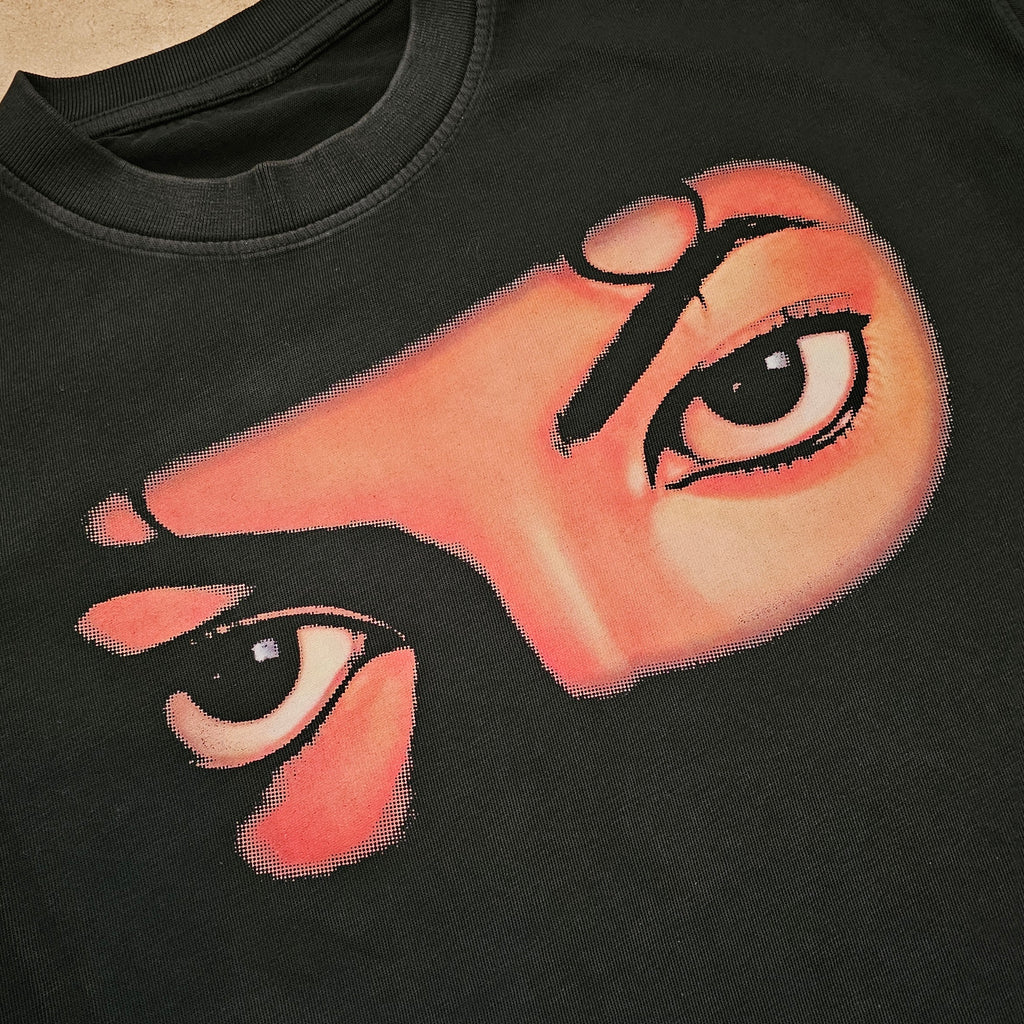 Michael Jackson Dangerous Album Eyes Heavyweight Vintage Style Washed Black T-Shirt