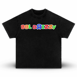 BBL Drizzy Drake Premium Heavyweight Boxy Vintage Distressed Style Washed Black T-Shirt
