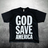 God Save America Kanye 2020 Vision Recreation Premium Heavyweight Boxy Vintage Style Washed Black T-Shirt