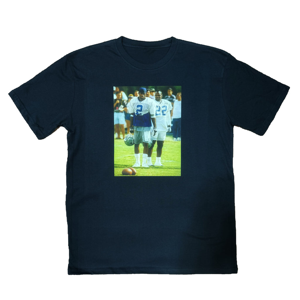 Dallas Cowboys Emmitt Smith and Deion Sanders Premium Style Navy T-Shirt