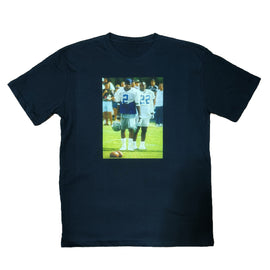 Dallas Cowboys Emmitt Smith and Deion Sanders Premium Style Navy T-Shirt