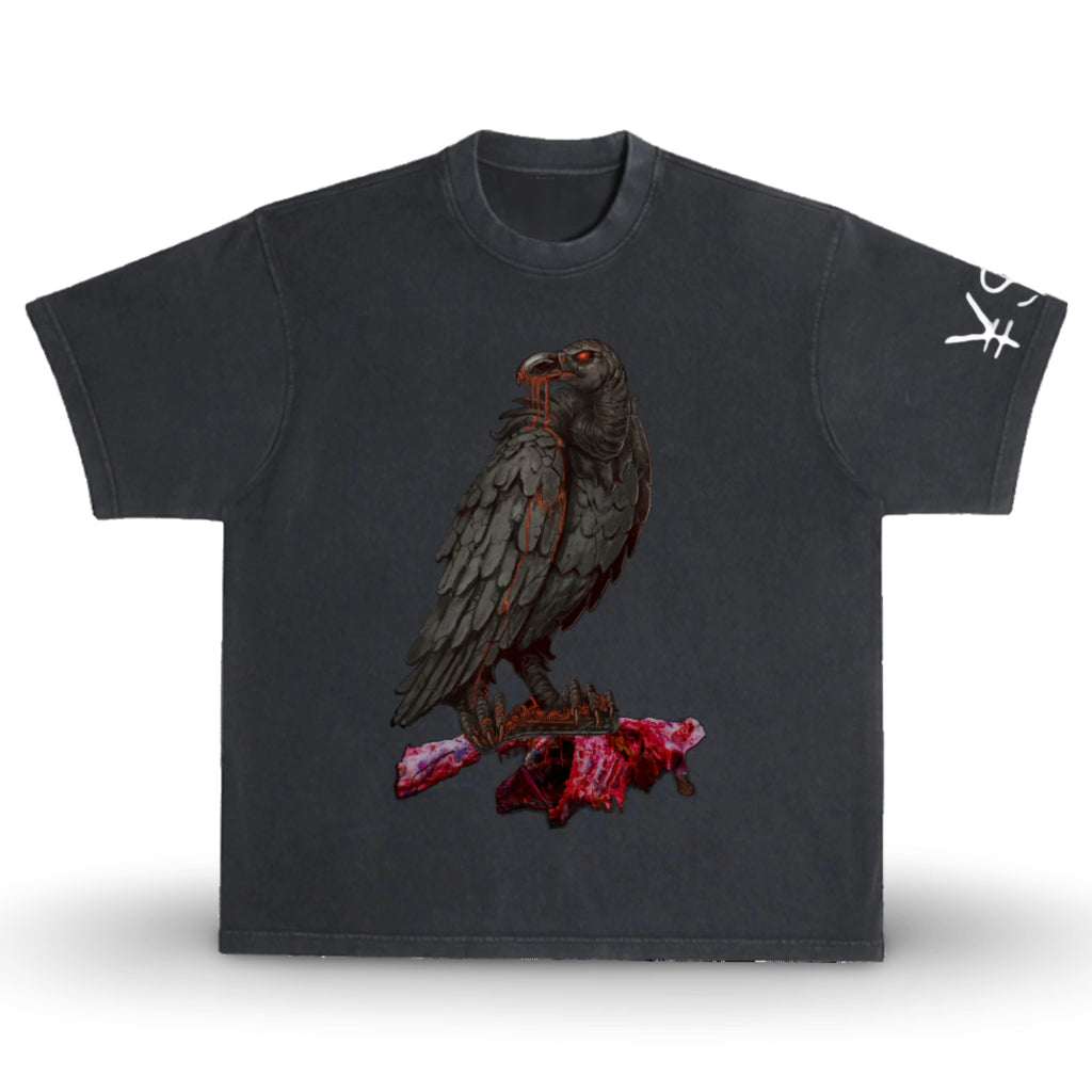 ¥$ Kanye West Ye Ty Dolla Sign Vultures Vintage Style Heavy Boxy Washed Black T-Shirt
