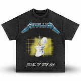 Metallica Metal Up Your Ass Tour Album 1982 80's Heavy Metal Distressed Vintage Washed Black Premium T-Shirt