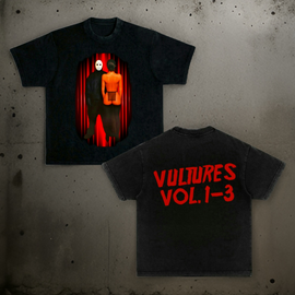 ¥$ Vultures Ye Kanye West & Bianca Censori Heavy Boxy Washed Black T-Shirt