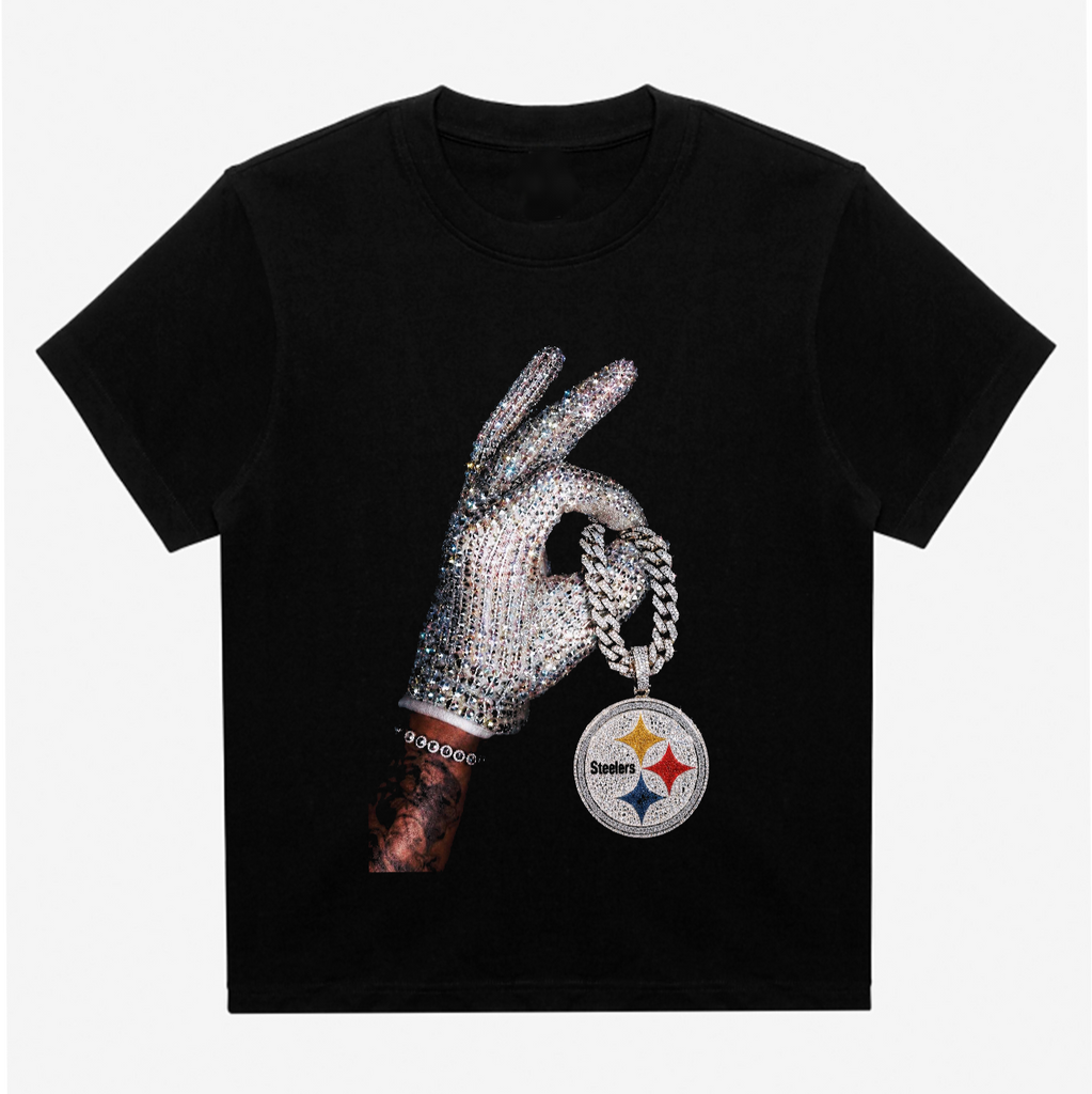 Pittsburgh Steelers Chain Drake Iceman Black T-Shirt