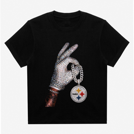 Pittsburgh Steelers Chain Drake Iceman Black T-Shirt