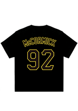 Load image into Gallery viewer, Mac Miller Pittsburgh Pirates Oversized Boxy Raw Hem Black &amp; Gold Jersey T-Shirt