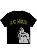Load image into Gallery viewer, Mac Miller Pittsburgh Pirates Oversized Boxy Raw Hem Black &amp; Gold Jersey T-Shirt