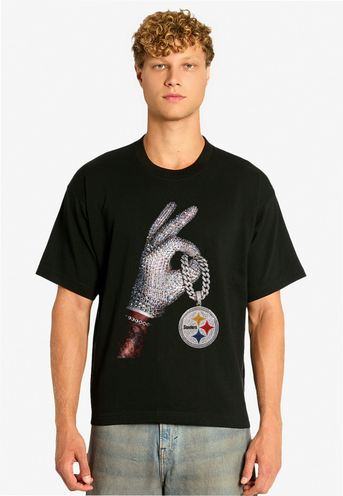 Pittsburgh Steelers Chain Drake Iceman Black T-Shirt