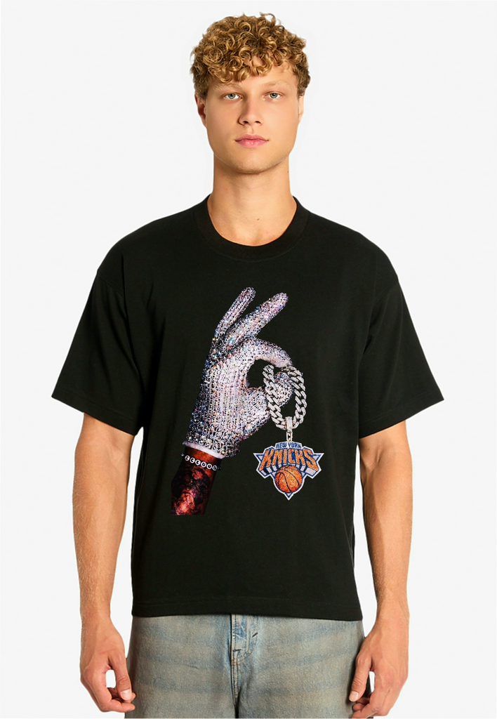 New York Knicks 2026 NBA Champions Chain Drake Iceman Black T-Shirt