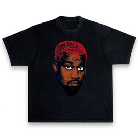 Kanye West Ye Pop Art Red Hair Heavyweight Premium Vintage Boxy Style T-Shirt
