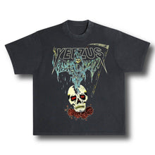 Load image into Gallery viewer, Kanye West Ye Yeezus Grim Reaper Skull And Roses Oversized Vintage Style T-Shirt