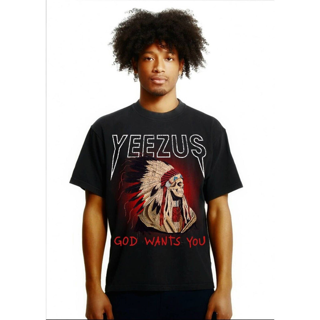 Kanye West Ye Yeezus Indian Chief Heavyweight Streetwear Vintage Style T-Shirt