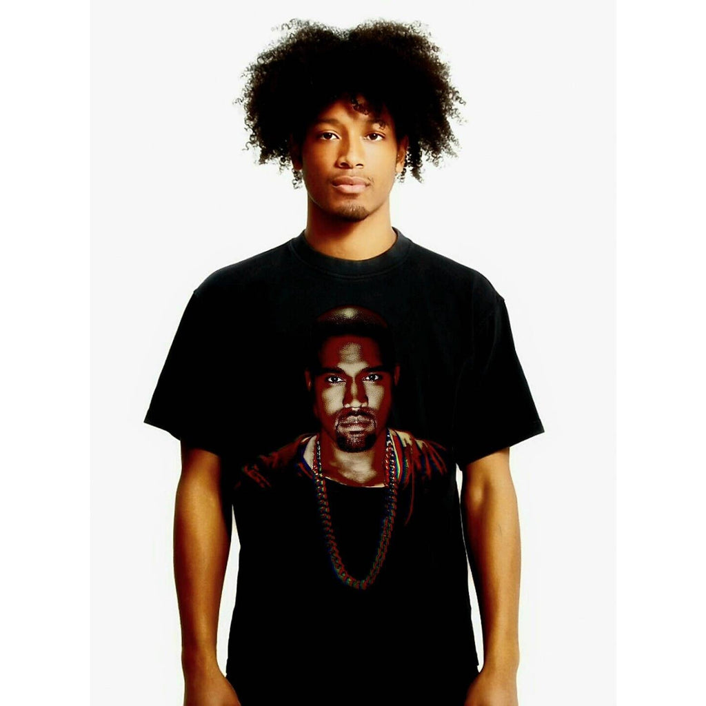 Kanye West Gold Chain Portrait Ye Yeezus Boxy Oversized Vintage Style T-Shirt