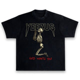 Kanye West Ye Yeezus God Wants You Heavyweight Streetwear Boxy Vintage T-Shirt