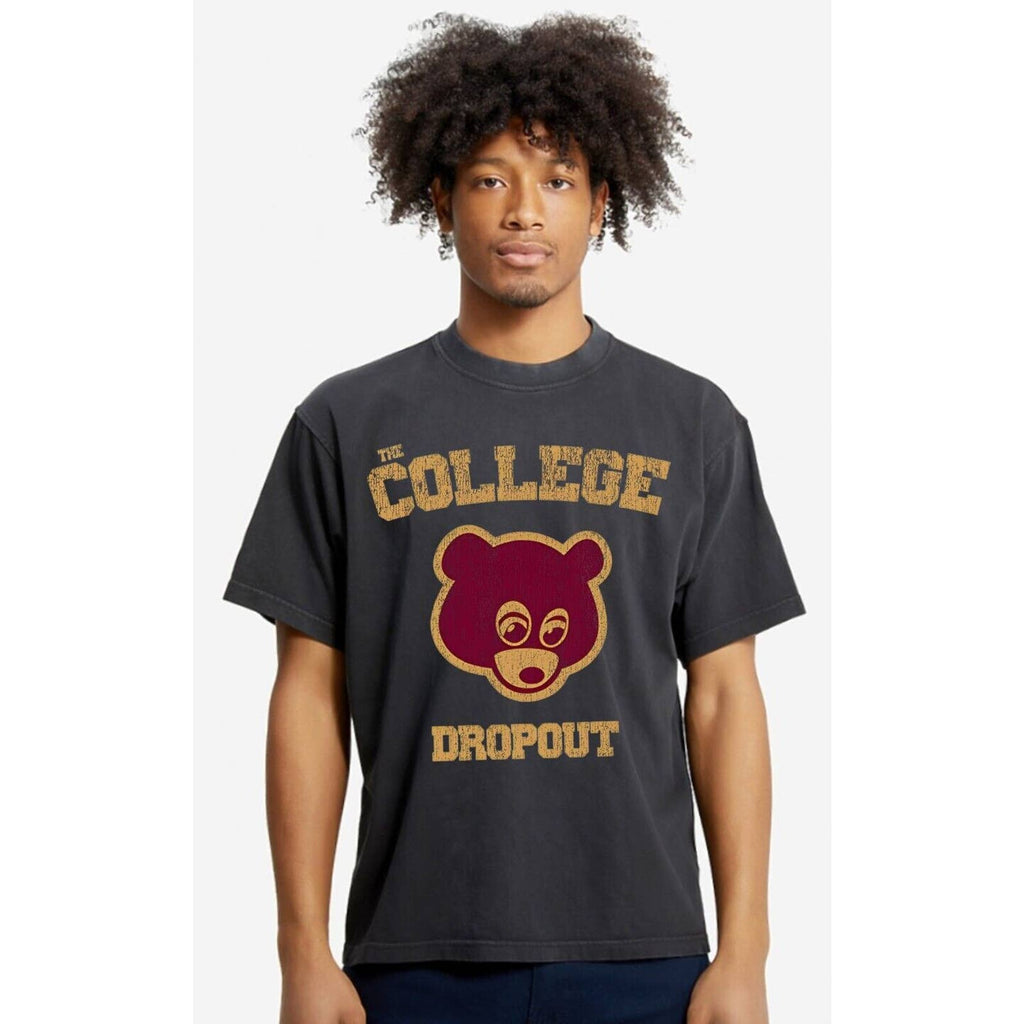 Kanye West Ye The College Dropout Heavyweight Vintage Style Washed Black T-Shirt