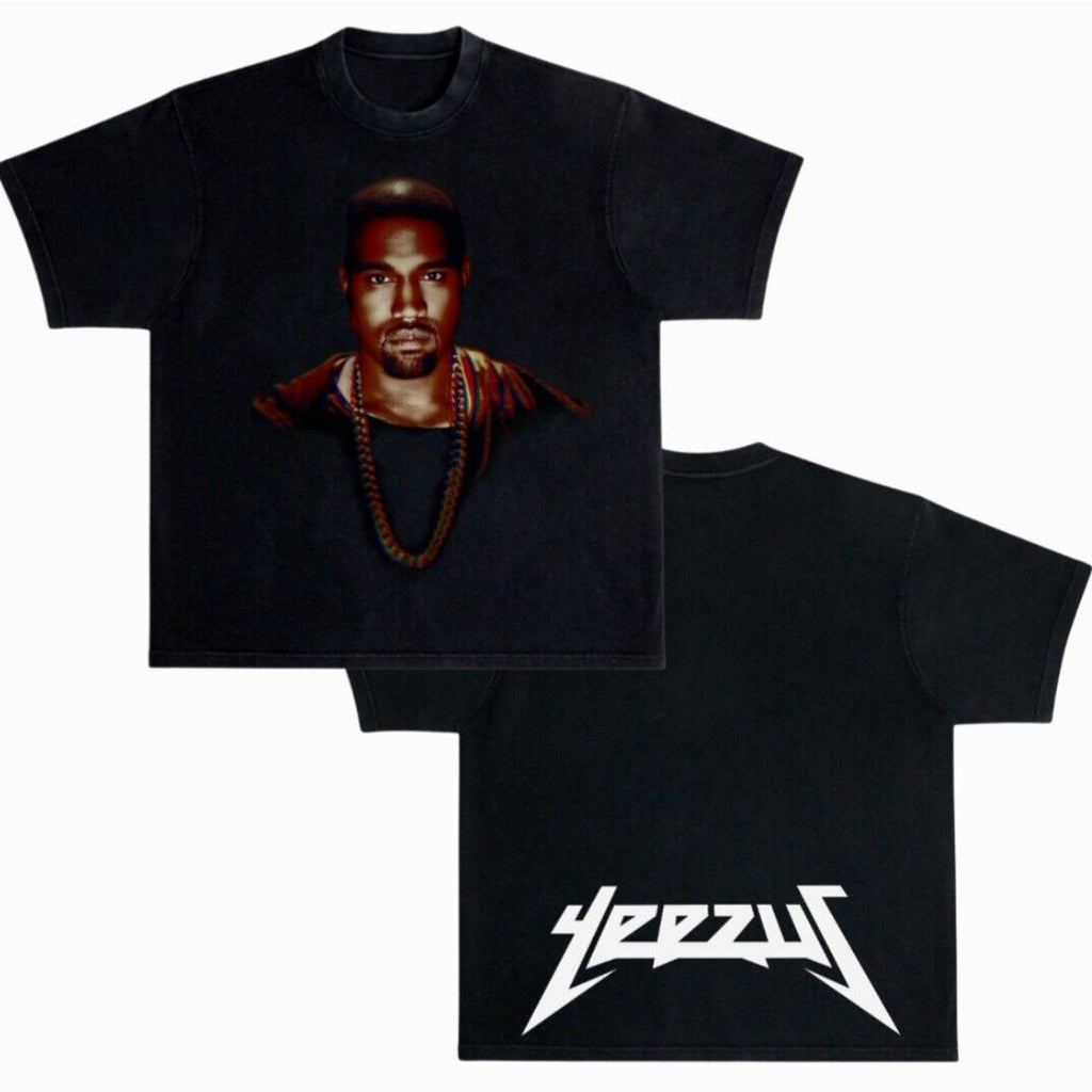 Kanye West Gold Chain Portrait Ye Yeezus Boxy Oversized Vintage Style T-Shirt