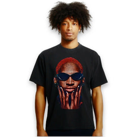Dennis Rodman Red Hair Sunglasses Portrait Heavy Oversized Vintage Style T-Shirt