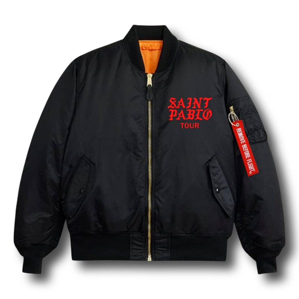 Kanye West Pablo / Saint Pablo Tour Pop-Up Black And Red Puffer Bomber Jacket