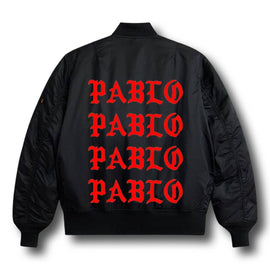 Kanye West Pablo / Saint Pablo Tour Pop-Up Black And Red Puffer Bomber Jacket