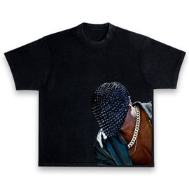 Kanye West Ye Yeezus Studded Mask Heavyweight Streetwear Vintage Style T-Shirt